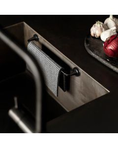 Magnetic Towel Holder Black Alu - Small